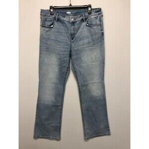 Old Navy Women Kicker Boot Cut Jeans Size 16 Short Blue Denim B252 -1